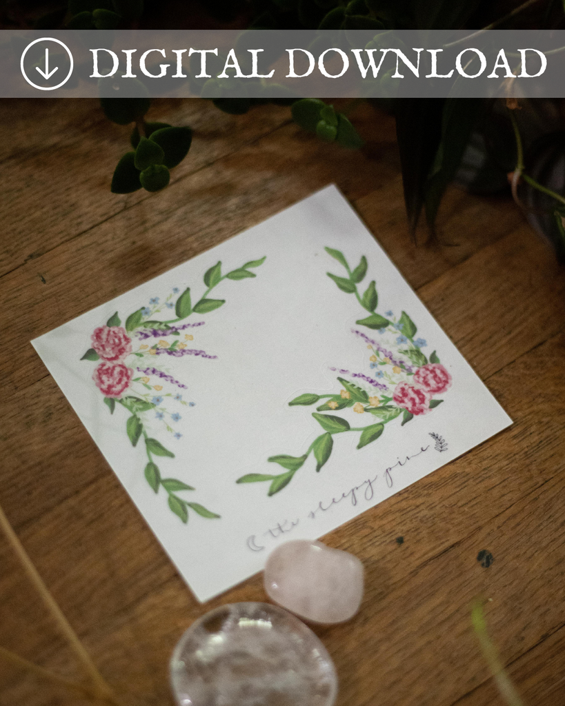 DIGITAL DOWNLOAD |  Floral Vine Corner Stickers