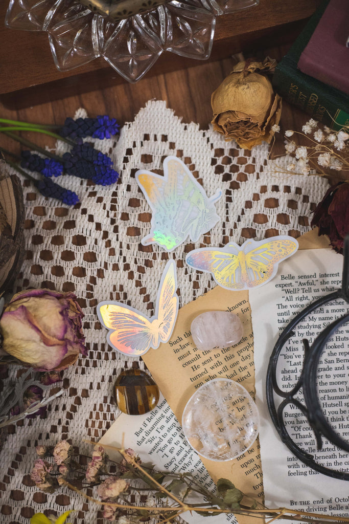 Butterflies Set of 3 Foiled Stickers