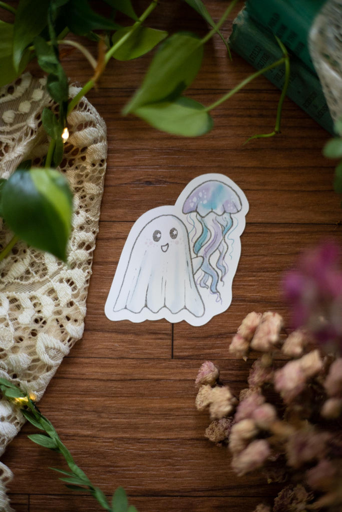 Ghostie with a Jellyfish Sticker