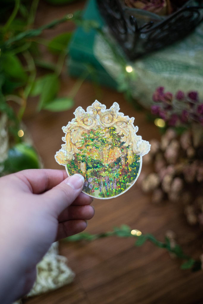 Holographic Forest Portal Sticker