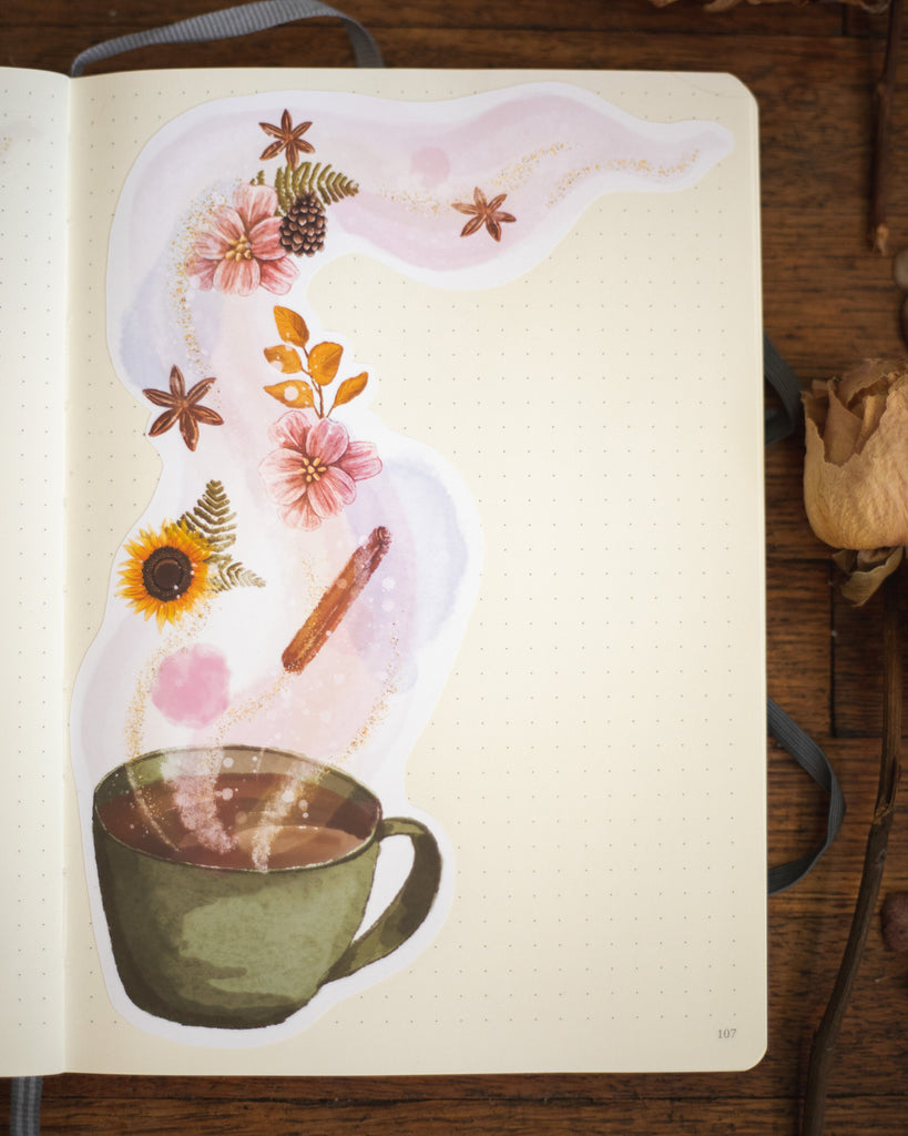 Magical Autumn Coffee Journal Sticker