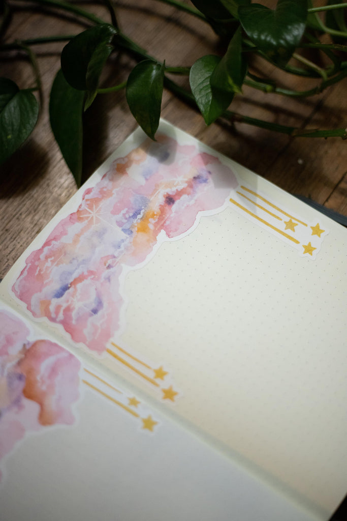 Cotton Candy Cloud Banners | Set of 2 Stickers