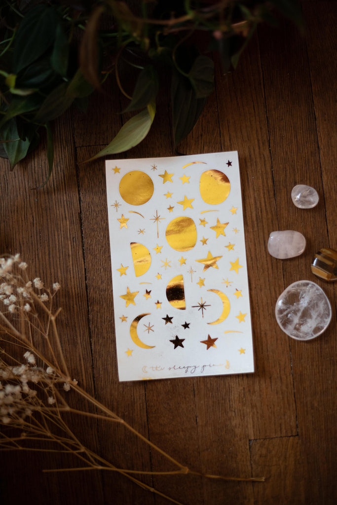 Golden Cosmos Foiled | Sticker Sheet