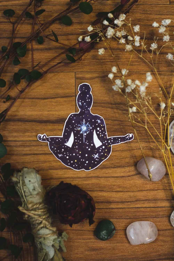 Meditating Lady Sticker